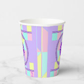 Pastellfarben & lila Herzen schlagen Pappbecher (Rechts)