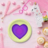 Pastellfarben & lila Herzen schlagen Pappteller (Party)