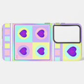 Pastellfarben & lila Herzen schlagen Samsung Galaxy Hülle (Linke Seite)