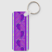 Pastellfarben & lila Herzen schlagen Schlüsselanhänger (Rückseite)