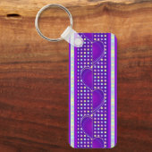 Pastellfarben & lila Herzen schlagen Schlüsselanhänger (Vorderseite)