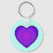 Pastellfarben & lila Herzen schlagen Schlüsselanhänger (Vorderseite)