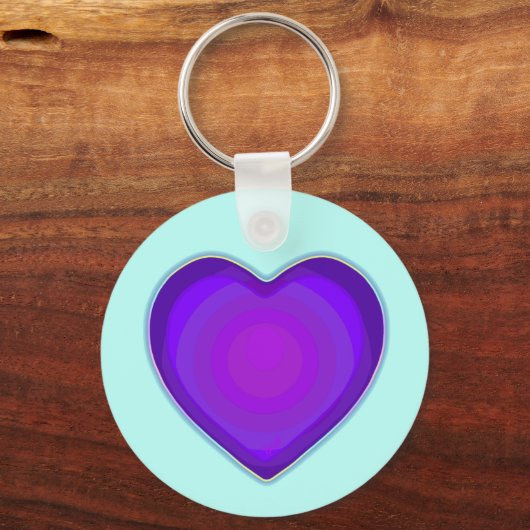 Pastellfarben & lila Herzen schlagen Schlüsselanhänger (Vorderseite)