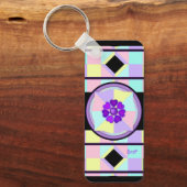 Pastellfarben & lila Herzen schlagen Schlüsselanhänger (Vorderseite)
