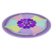 Pastellfarben & lila Herzen schlagen Schneidebrett (Ecke)