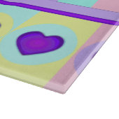 Pastellfarben & lila Herzen schlagen Schneidebrett (Ecke)