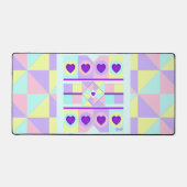 Pastellfarben & lila Herzen schlagen Schreibtischunterlage (Vorderseite)