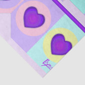 Pastellfarben & lila Herzen schlagen Seidenpapier (Detail)