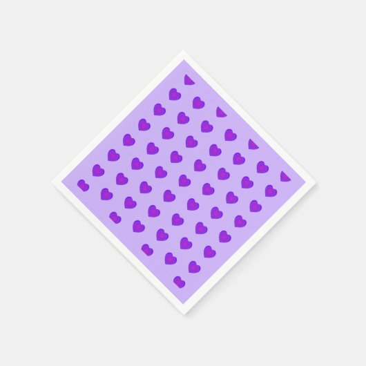 Pastellfarben & lila Herzen schlagen Serviette (Ecke)