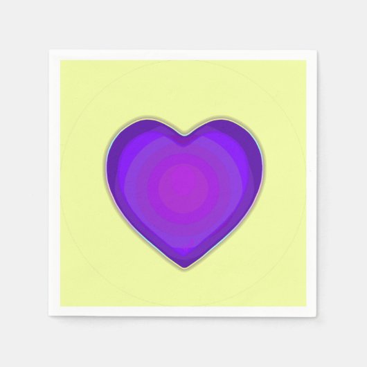 Pastellfarben & lila Herzen schlagen Serviette (Vorderseite)