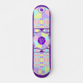 Pastellfarben & lila Herzen schlagen Skateboard