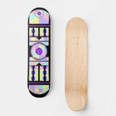 Pastellfarben & lila Herzen schlagen Skateboard (Vorderseite)