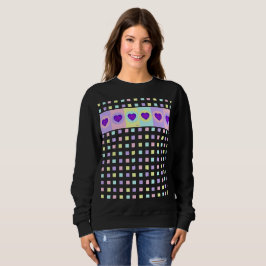 Pastellfarben & lila Herzen schlagen Sweatshirt