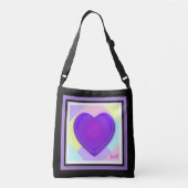 Pastellfarben & lila Herzen schlagen Tragetaschen Mit Langen Trägern (Rückseite)