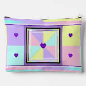 Pastellfarben & lila Herzen schlagen Zubehörtasche (Rückseite)