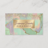 Pastellfarben Lila Rosa und Minze Moderne Goldakze Visitenkarte (Vorderseite)