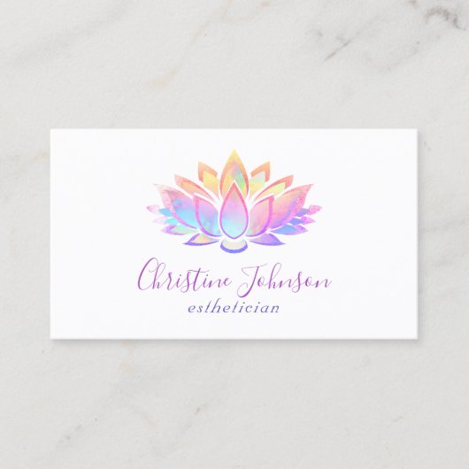 Pastellfarben Lotus-Design Visitenkarte (Vorderseite)