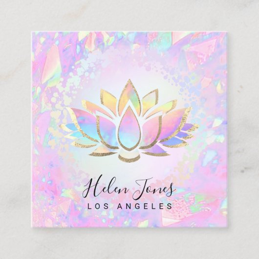 Pastellfarben Lotus Square Visitenkarte (Vorderseite)