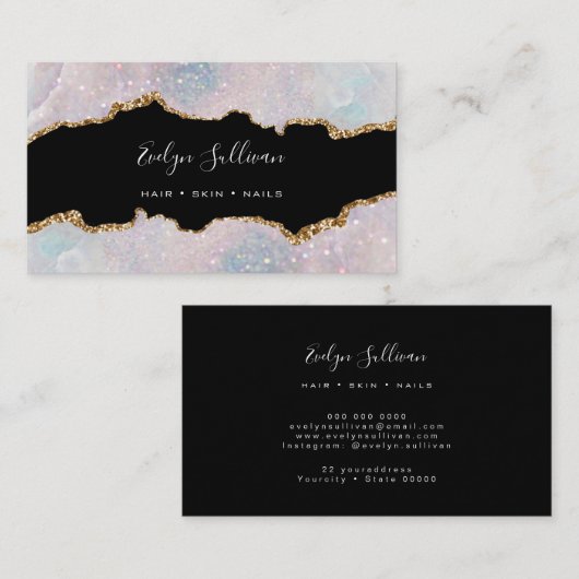 Pastellfarben - Marmorkarte Visitenkarte (Vorne/Hinten)