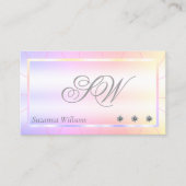 Pastellfarben mit Diamanten und Monogramm-Glamour Visitenkarte (Vorderseite)
