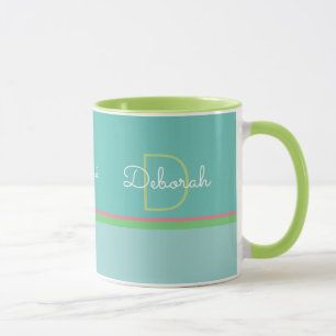 Pastellfarben mit personalisiertem Namen . Monogra Tasse