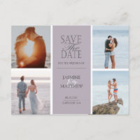 Pastellfarben, modern, vier Foto Save the Date Pos