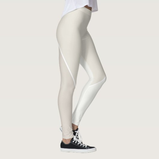 Pastellfarben Moderne Elegant Beige Braun Weiß Leggings (Rechts)