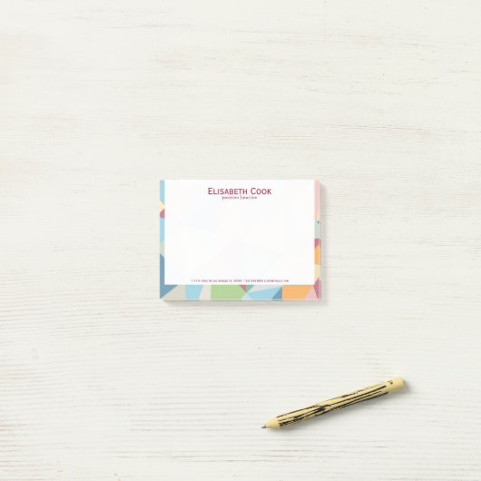 Pastellfarben Modernes Abstraktes geometrisches Mu Post-it Klebezettel (Auf Schreibtisch)