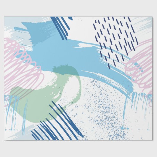 Pastellfarben Modernes geometrisches Muster Geschenkpapier (Flach)