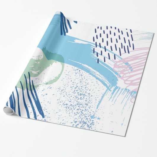 Pastellfarben Modernes geometrisches Muster Geschenkpapier (Ungerollt)