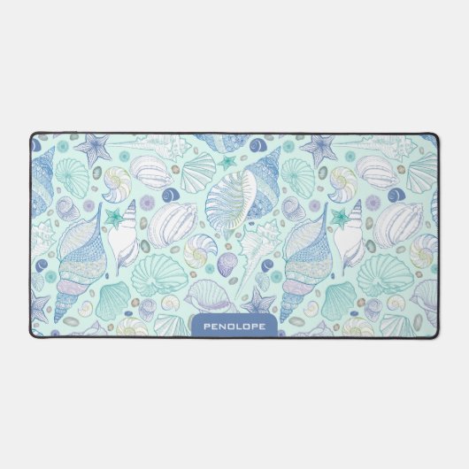 Pastellfarben, Muschelmuster, kundenspezifisch Schreibtischunterlage (Vorderseite)