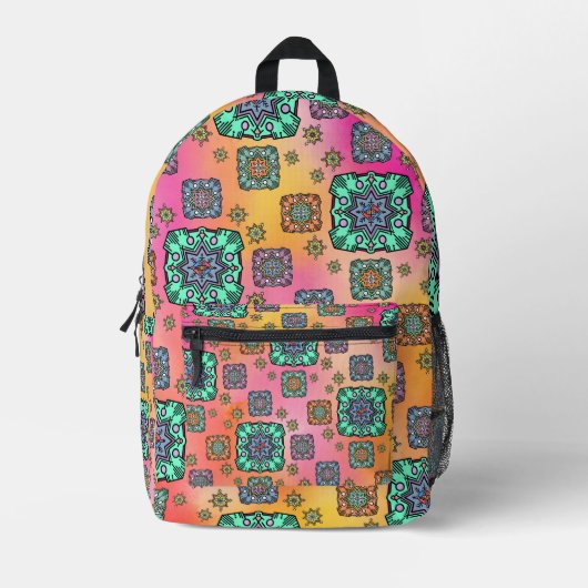 Pastellfarben Muster Bedruckter Rucksack (Vorderseite)