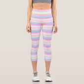 Pastellfarben niedlich gestreift capri leggings (Vorderseite)