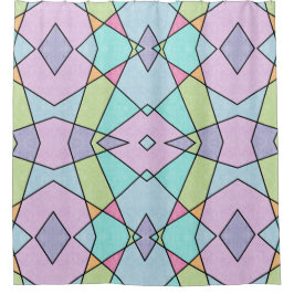 Pastellfarben Niedlich Pink Blau Abstrakt geometri Duschvorhang