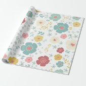 Pastellfarben Niedliche farbenfrohe Blume Muster Geschenkpapier (Ungerollt)