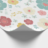 Pastellfarben Niedliche farbenfrohe Blume Muster Geschenkpapier (Ecke)