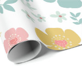 Pastellfarben Niedliche farbenfrohe Blume Muster Geschenkpapier (Rolleneckpunkt)