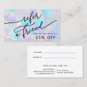 Pastellfarben Opal-Referenzkarte Visitenkarte (Vorne/Hinten)