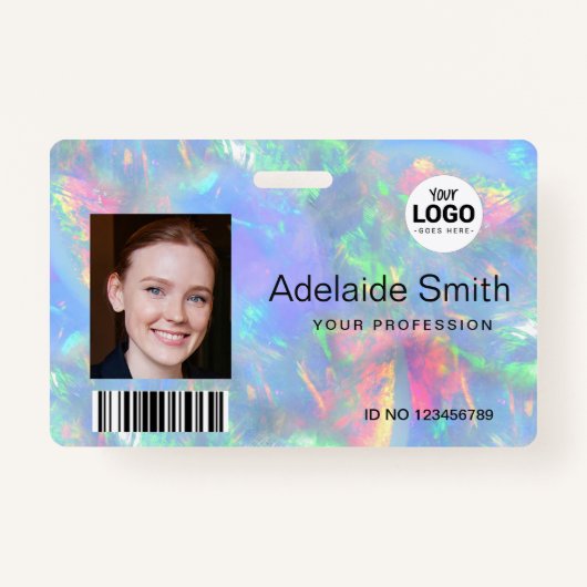 Pastellfarben opaler Edelsteineffekt Ausweis (Vorderseite)