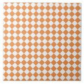 Pastellfarben Orange und White Diamond-Karo Fliese (Vorderseite)