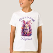 Pastellfarben Ostern Bunny & Blume Individuelle Na T-Shirt (Vorderseite)