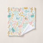 Pastellfarben Ostersymbolmuster Badhandtuch Set (Waschlappen)