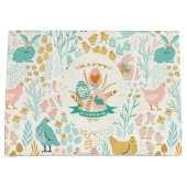 Pastellfarben Ostersymbolmuster Große Geschenktüte (Vorderseite)