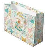 Pastellfarben Ostersymbolmuster Große Geschenktüte (Vorderseite Schrägansicht)