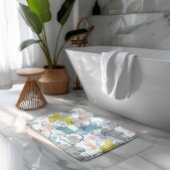 Pastellfarben Palmenfarben Blätter und Bio Formen Badematte