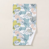Pastellfarben Palmenfarben Blätter und Bio Formen Badhandtuch Set (Handtuch)