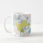 Pastellfarben Palmenfarben Blätter und Bio Formen Kaffeetasse (Links)