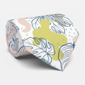 Pastellfarben Palmenfarben Blätter und Bio Formen Krawatte (Gerollt)