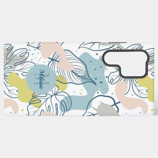 Pastellfarben Palmenfarben Blätter und Bio Formen Samsung Galaxy Hülle (Rückseite (Horizontal))