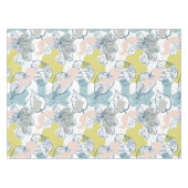 Pastellfarben Palmenfarben Blätter und Bio Formen Tischdecke (Vorderseite (Horizontal))